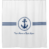 Elegant aangepaste naam anker & touw douchegordijn (Voorkant)