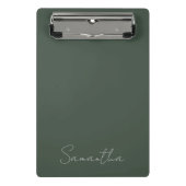 Elegant aangepaste naam groen blauw mini klembord (Voorkant)
