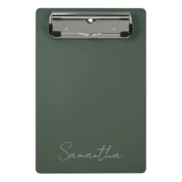 Elegant aangepaste naam groen blauw mini klembord