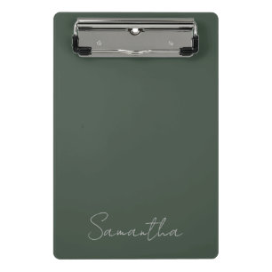 Elegant aangepaste naam groen blauw mini klembord