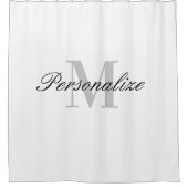 Elegant aangepaste naam monogram zwart-wit douchegordijn (Voorkant)
