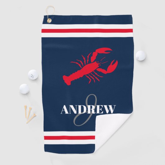 Elegant aangepaste naam red lobster golfcadeau golfhanddoek (Insitu)
