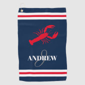 Elegant aangepaste naam red lobster golfcadeau golfhanddoek (Voorkant)