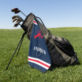 Elegant aangepaste naam red lobster golfcadeau golfhanddoek (Groen)