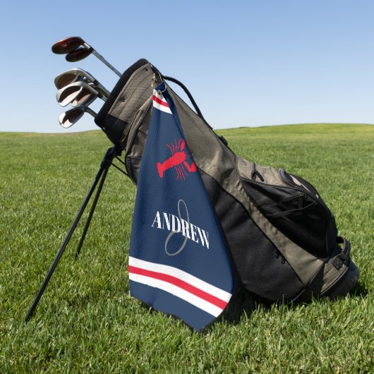 Elegant aangepaste naam red lobster golfcadeau golfhanddoek (Groen)