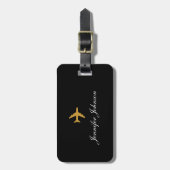 Elegant aangepaste naam tekst aangepast bagagelabel (Voorkant verticaal)