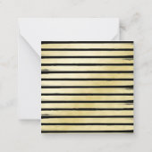 Elegant aangepaste naam zwarte goudfolie verf gest notitiekaartje (Achterkant)