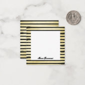 Elegant aangepaste naam zwarte goudfolie verf gest notitiekaartje (Voorkant / Achterkant in situ)