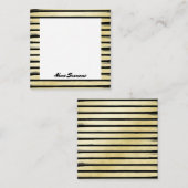 Elegant aangepaste naam zwarte goudfolie verf gest notitiekaartje (Voorkant / Achterkant)