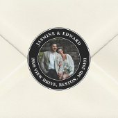 Elegant aangepaste trouwfoto retouradres ronde sticker