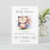 Elegant aangepaste uil Baby shower Kaart (Staand voorkant)