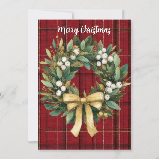 Elegant aanpasbaar kerstkransontwerp kaart (Voorkant)