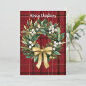 Elegant aanpasbaar kerstkransontwerp kaart (Staand voorkant)