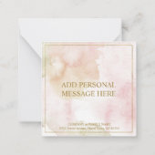 Elegant aanpasbaar pastel "Bedankt" Notitiekaartje (Achterkant)