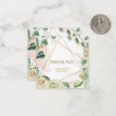 Elegant aanpasbaar pastel floral "Bedankt" Notitiekaartje (Voorkant / Achterkant in situ)