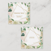 Elegant aanpasbaar pastel floral "Bedankt" Notitiekaartje (Voorkant / Achterkant)