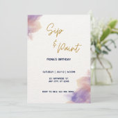 Elegant aanpasbaar slink-en-schilderfeestje kaart (Staand voorkant)