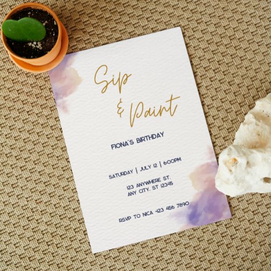 Elegant aanpasbaar Slurpen en Schilder Feestje Kaart