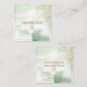 Elegant aanpasbare pastelgroene "Dank je wel" Notitiekaartje (Voorkant / Achterkant)