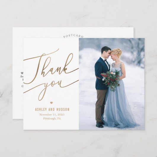 Elegant aanraakgevoelige KLEUR Hartelijk dank voor Briefkaart (Voorkant / Achterkant)