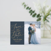 Elegant aanraakgevoelige KLEUR Sla de datum op Briefkaart (Staand voorkant)