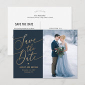 Elegant aanraakgevoelige KLEUR Sla de datum op Briefkaart (Voorkant / Achterkant)