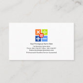 Elegant aantal grenzen rekenplichtige visitekaartje (Achterkant)