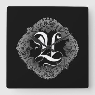 Elegant Aanvankelijk U van de Gothic Vierkante Klok