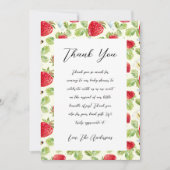 Elegant aardbei Baby shower dank u kaart (Voorkant)