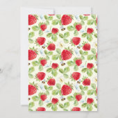 Elegant aardbei Baby shower dank u kaart (Achterkant)