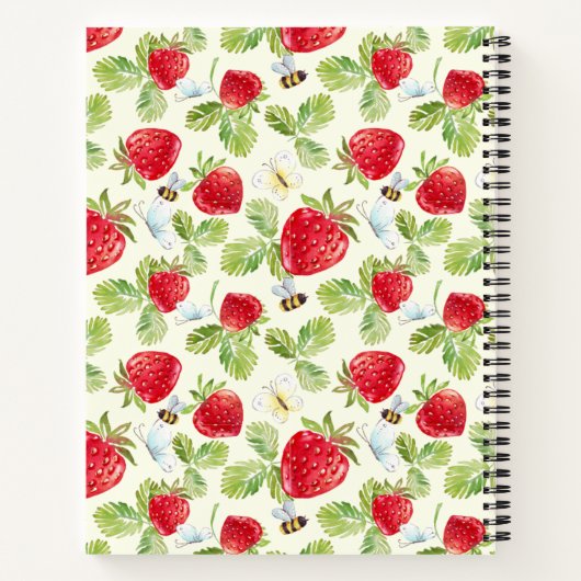 Elegant aardbei Baby shower Gift List Notitieboek (Achterkant)