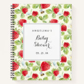 Elegant aardbei Baby shower Gift List Notitieboek (Voorkant)