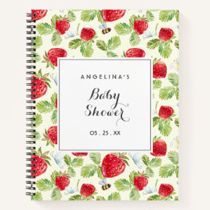 Elegant aardbei Baby shower Gift List Notitieboek