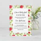 Elegant aardbei Baby shower Kaart (Staand voorkant)