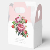 Elegant aardbei en peonies Summer Wedding Bedankdoosjes (Geopend)