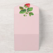 Elegant aardbei en peonies Wedding Rsvp All In One Uitnodiging (Buitenkant)