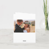 Elegant aardeachtig groen Waterverf bruiloft foto Bedankkaart (Achterkant)