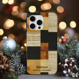 Elegant aardetintenraster – harmonie in zwart en o iPhone 15 pro max hoesje