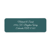 Elegant aards bos Blauwgroen retouradres Etiket (Voorkant)