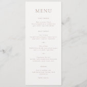 Elegant Aards Neutraal Schrift Monogram Bruiloft Menu (Voorkant)