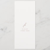 Elegant Aards Neutraal Schrift Monogram Bruiloft Menu (Achterkant)
