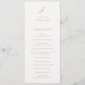 Elegant Aards Neutraal Schrift Monogram Huwelijk Programmakaart (Voorkant)