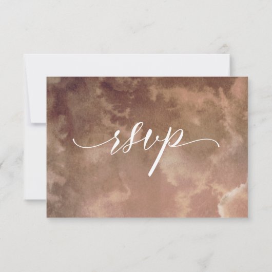 Elegant, aards Waterverf met maaltijdopties RSVP Kaartje (Achterkant)