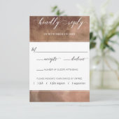 Elegant, aards Waterverf met maaltijdopties RSVP Kaartje (Staand voorkant)