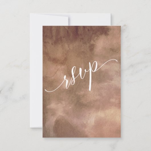 Elegant, aards Waterverf met maaltijdopties RSVP Kaartje (Achterkant)