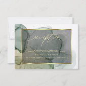 Elegant Aardse Groen Alcoholinkt Kaart (Voorkant)