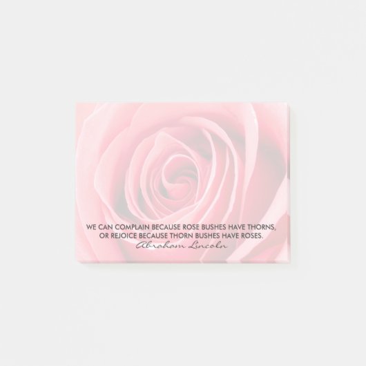 Elegant Abraham Lincoln Inspirerend Roos Quote Post-it® Notes (Voorkant)