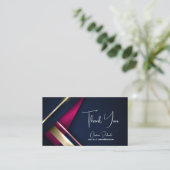 Elegant Abstact Gold Blue Roze Hartelijk dank Visitekaartje (Staand voorkant)