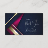 Elegant Abstact Gold Blue Roze Hartelijk dank Visitekaartje (Voorkant)