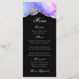 Elegant Abstract Amethist Zwart Trouwmenu Menu